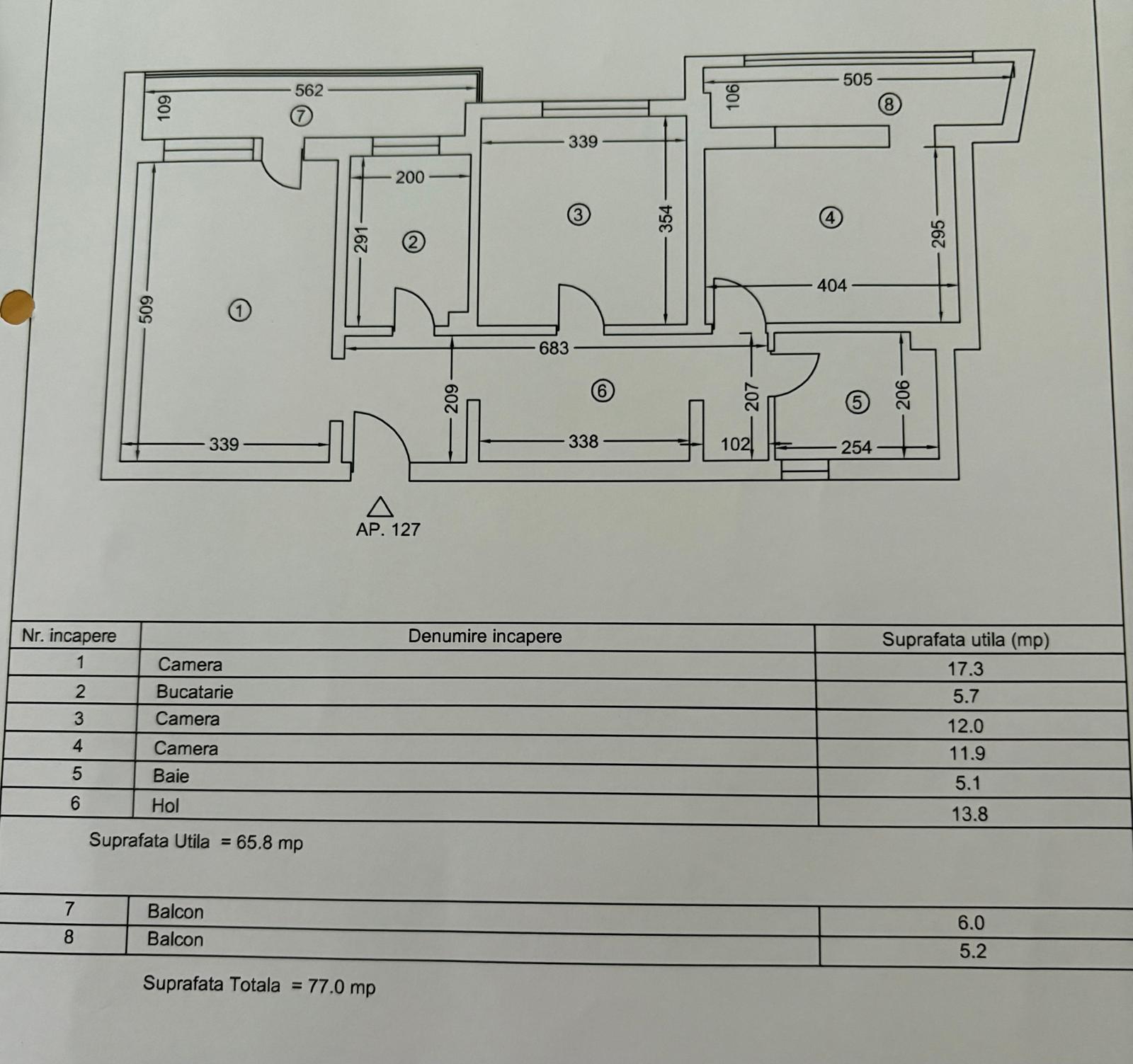 Tomis Nord Ciresica (C0D06) apartament 3 camere 68 mp - foto 10