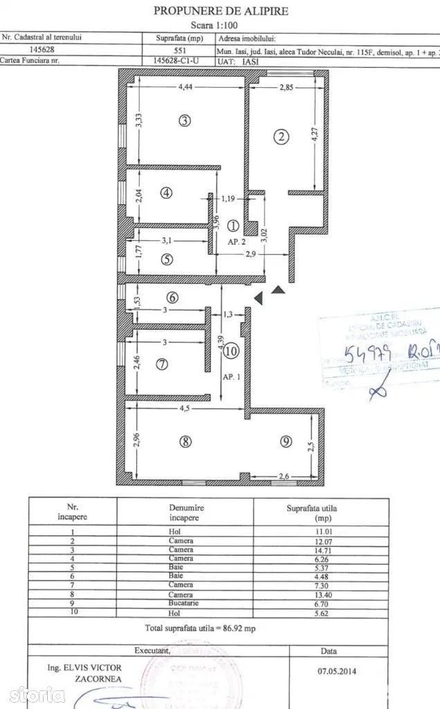 PF Vand 2 apartamente 2 camere, unite cadastral, CUG, Iasi - exclus agentii