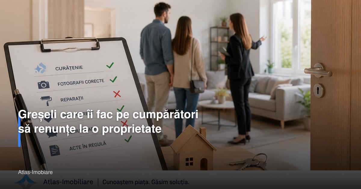 Greșeli care îi fac pe cumpărători să renunțe la o proprietate