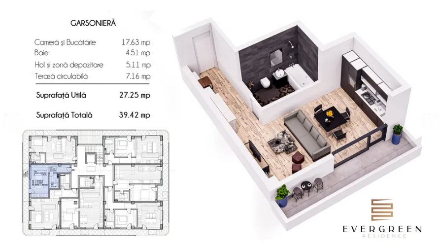 Garsoniera - Evergreen Residence - Mamaia Nord