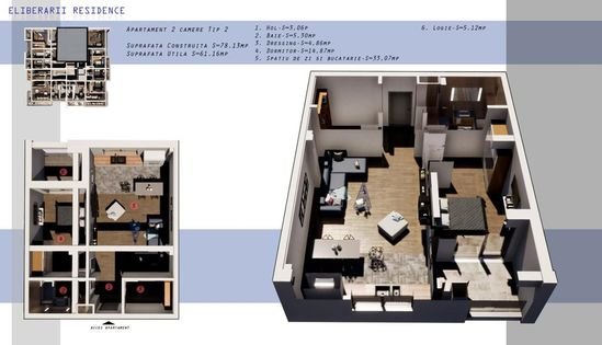 Apartament 2 Camere Tip 2 - Inel II - Eliberarii Residence