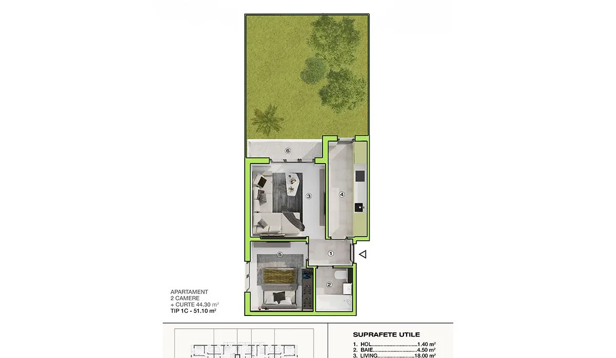 Sos.Alexandriei-Ap.2 camere+curte proprie-Finisaje premium - foto 12