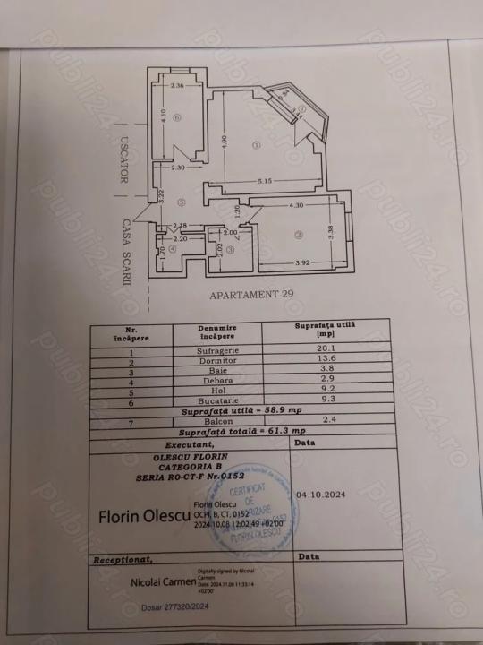 ULTRACENTRAL! APARTAMENT CU 2 CAMERE 61 MP GAZE