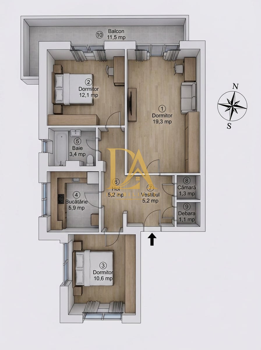 Apartament 3 camere  Șoseaua Nicolae Titulescu Piața Victoriei - Imagine principala