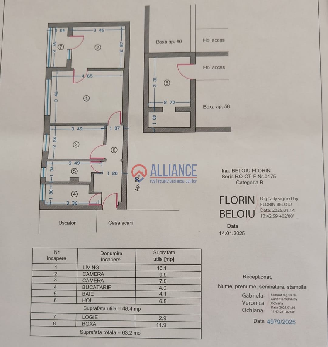Tomis Nord Cireșica apartament 3 camere +boxa 11,9 mp, mobilat - foto 11