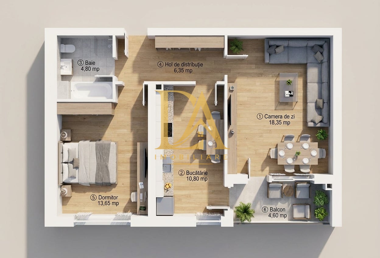 COMISION 0%  2 CAMERE PREMIUM | ORHIDEEA 19 | 59 MP | ETAJ 1/11 - foto 3