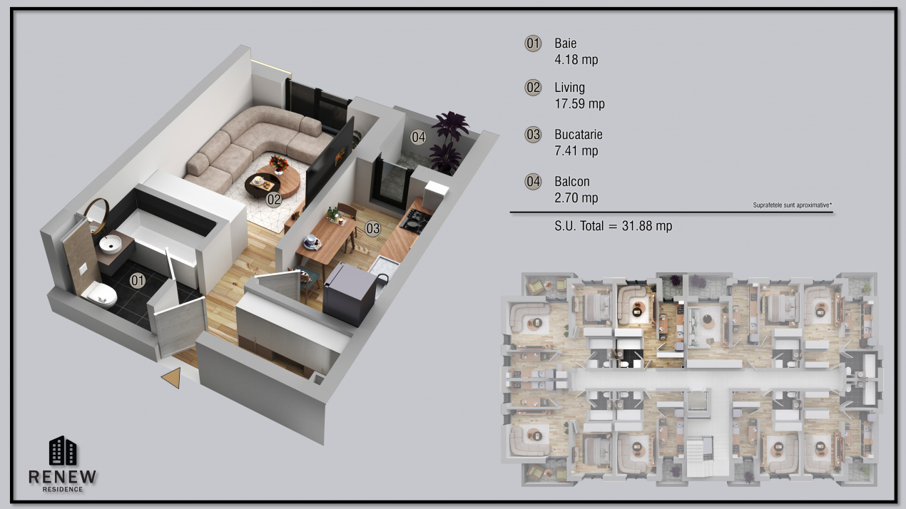 Garsoniera in zona Militari Residence finalizare aprilie 2026 - foto 6